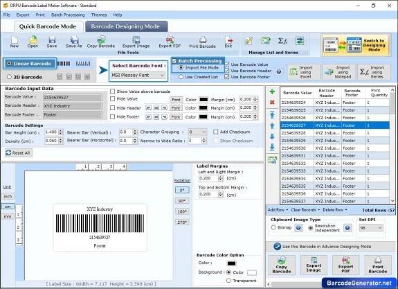 Barcode Generator Software - Standard Edition