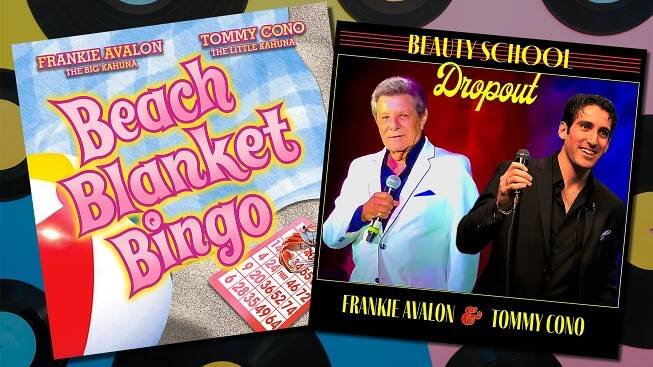 Beach Blanket Bingo re-release cover, Beauty School Dropout cover, Frankie Avalon, Tommy Cono