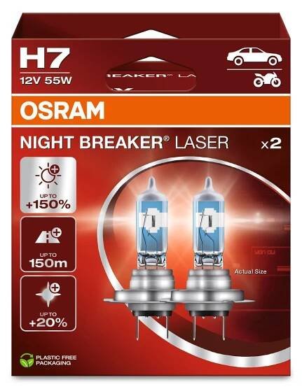 OSRAM Night Breaker Laser 64210NL-2HB H7 12V 55W 2 ks od 419 Kč