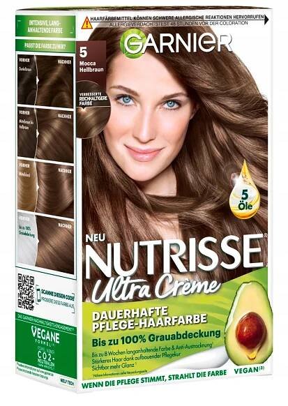 GARNIER NUTRISSE 5 MOCCA SVĚTLE HNĚDÁ BARVA NA VLASY z Německa