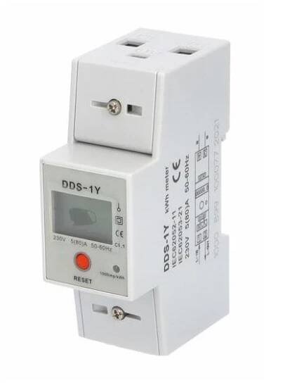 Elektroměr na DIN lištu DDS-1Y RESET 80A jednofázový s funkcí nulování - Palmat.cz