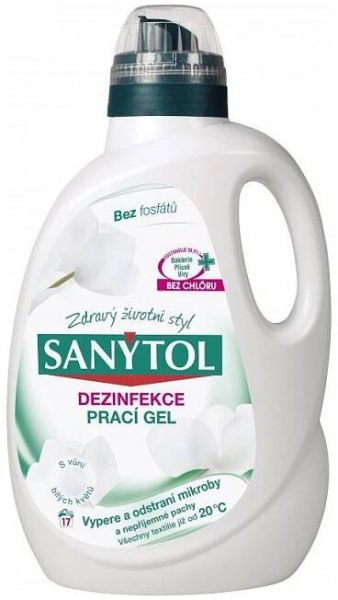 Sanytol dezinfekční prací gel, 17 praní 1,65 l