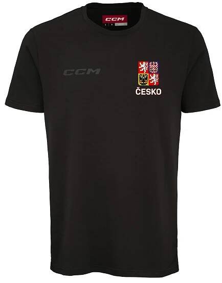 Pánské tričko CCM Core Znak Česko Black S