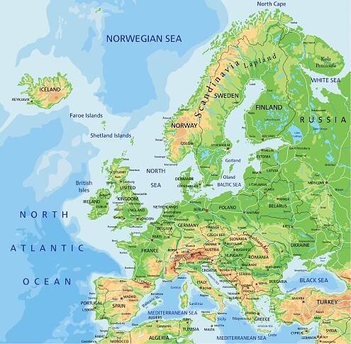 Mapy Evropy - 12 map ke stažení zdarma
