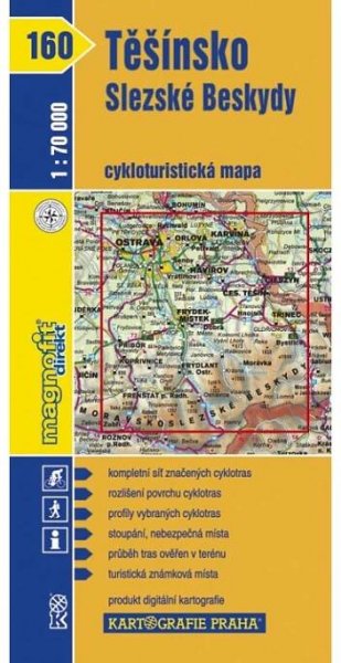 Těšínsko, Slezské Beskydy – cyklomapa č. 160