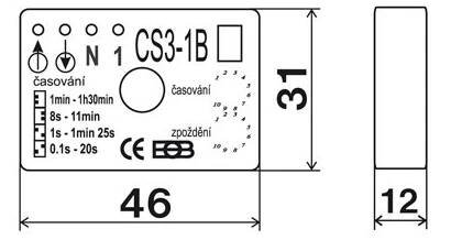 CS3-4B (0136) Spínač časový pod vypínač, dvouvodičový, Elektrobock