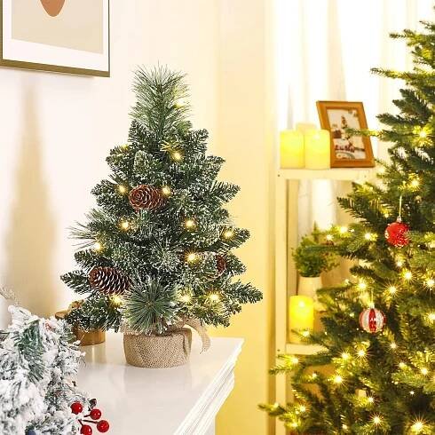 Mini vánoční stromek 20 teplých bílých LED diod, sněhově bílý, 40 cm Yorbay Druh vánočního stromku umělý