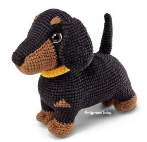 Amigurumi Dachshund dog crochet pattern - printable PDF - Amigurumi Today Shop