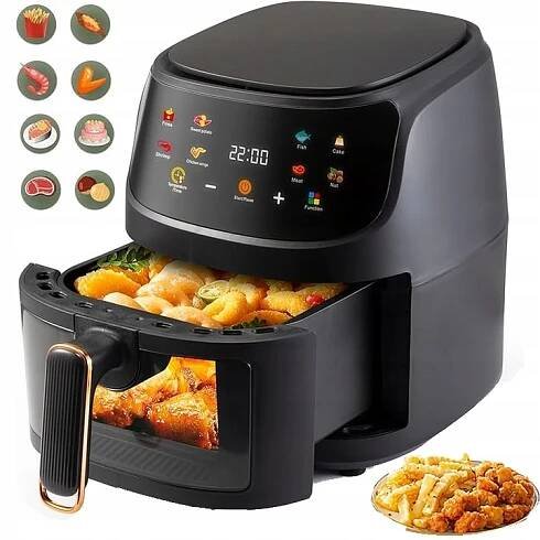 Beztuková fritéza Bedee AIRFRYER NON-STICK FRYER 1800 W 8 l