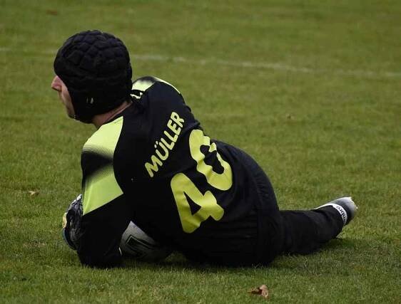 Pavel Müller chytá okresní přebor za FK Mikulášovice.