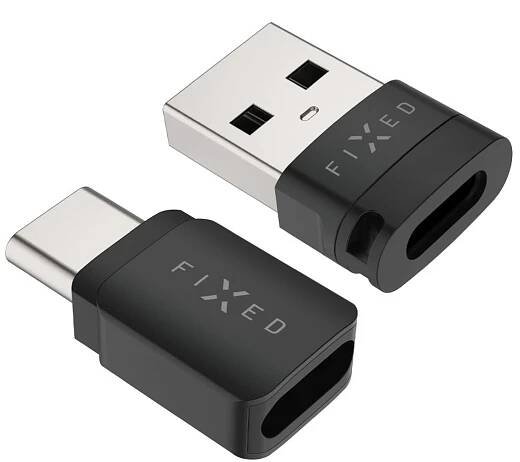 Hliníkový USB-C/C a USB-C/U Data blocker 2in1 FIXED, černý