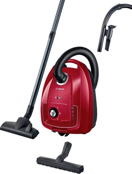 Bosch Staubsauger mit Beutel, Serie 4, rot sáčkový vysavač
