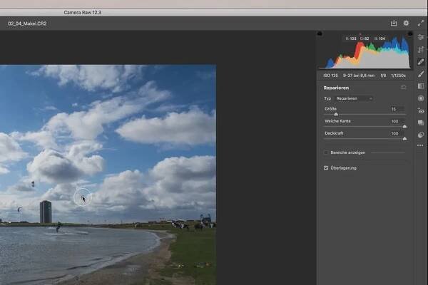 Snadné odstranění vad v aplikaci Photoshop Camera RAW