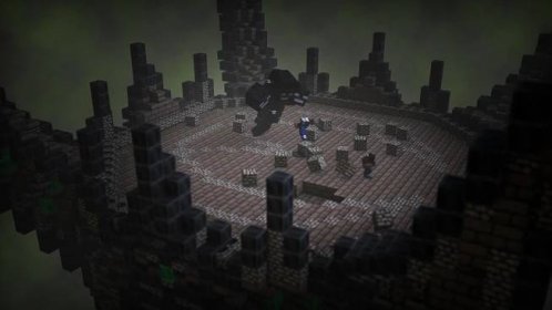 Players fighting the wither in a custom made arena.