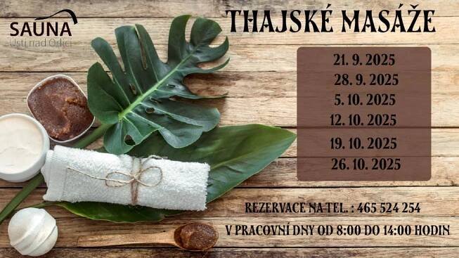 Thajské masáže – Krytý plavecký bazén Ústí nad Orlicí