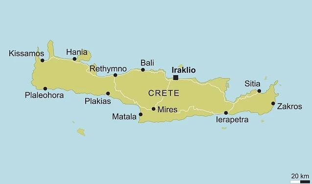Mapa Kréta 🗺️ Výběr 8 nejlepších map ke stažení ZDARMA