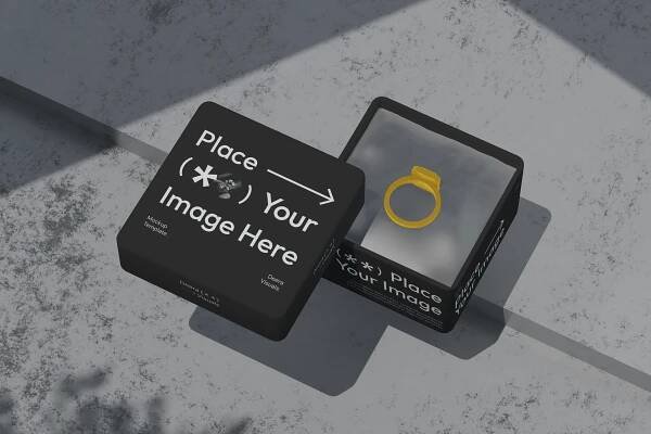 Mockup jewelry box brand brandi templa ring photo prod mockup tem 3д
