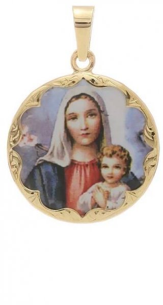 Boží Matka s dítětem kulatý medailon