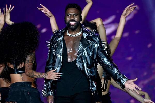 US singer Jason Derulo performs during his concert at the Main stage of the Rock in Rio music festival at the Olympic Park in Rio de Janeiro, Brazil, on September 3, 2022.