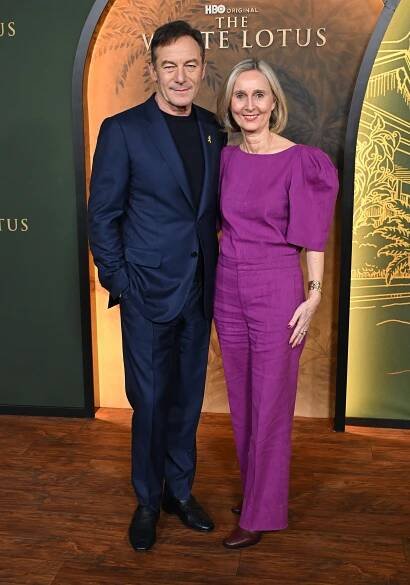 Jason Isaacs and his wife Emma Hewitt at "The White Lotus" premiere. 