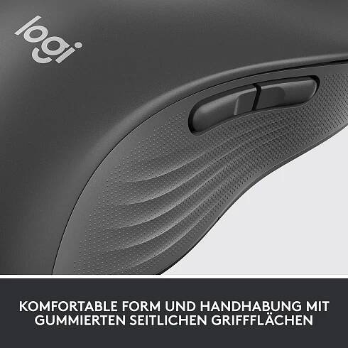 Logitech Signature M650 L left optická myš, přenos bezdrátový, Bluetooth®, 5 tlačítko, 4000 dpi, grafitová