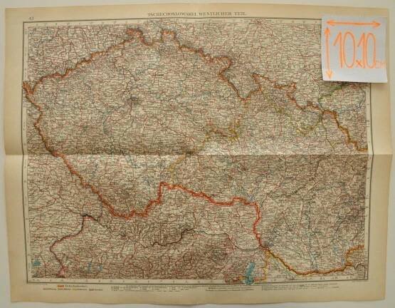 ČESKOSLOVENSKO - ČECHY MORAVA SLEZSKO - NĚMECKÁ MAPA - 1930