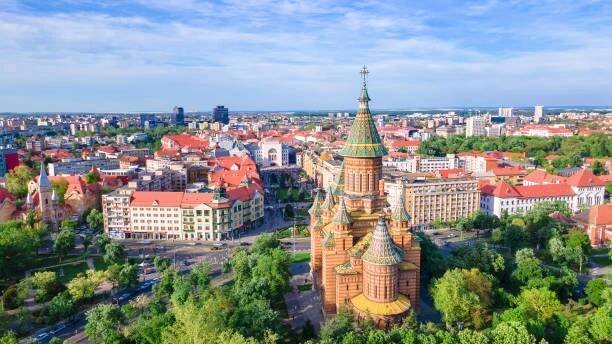 letecký pohled na krásné město temešvár v rumunsku. - temešvár - stock snímky, obrázky a fotky