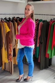 Růžové sportovně elegantní sako Blanka Straka trička, kalhoty, topy | Blanka Straka 
