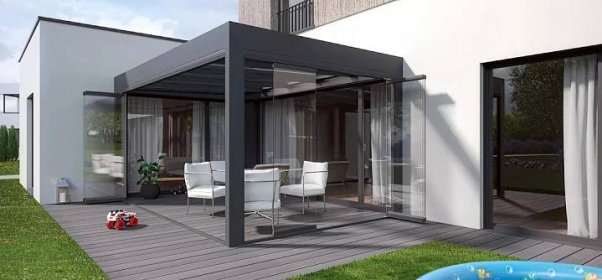 Plně zasklené systémy - pro terasy, pergoly a balkony | Hezký stín