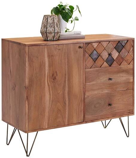 Ambia Home KOMODA, akácie, barvy akácie, bronzová, 105/88/40 cm