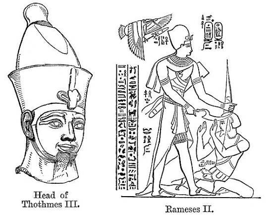 thutmose iii a ramesses ii - rameses ii stock ilustrace