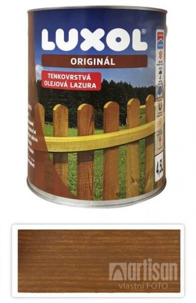 LUXOL Originál - dekorativní tenkovrstvá lazura na dřevo 4.5 l Indický týk