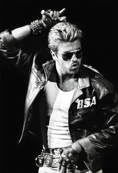 George Michael performs on stage during the Faith Tour in Rotterdam, Netherlands on April 12, 1988.