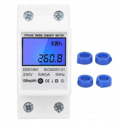 Jednofázový elektroměr na lištu Din 2P velký