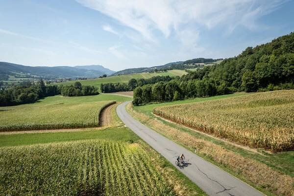 Směs cyklistických tras ve Waldviertelu