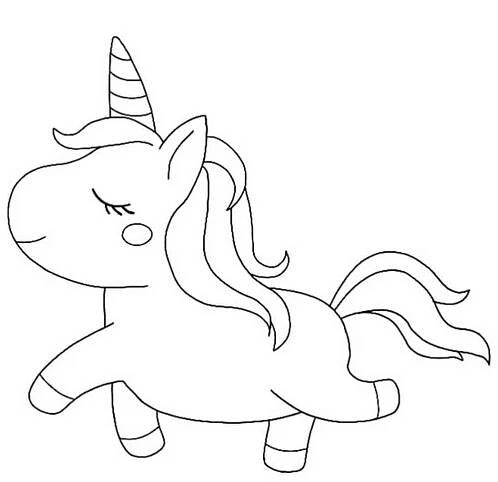 Cute little unicorn coloring page