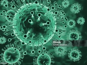 Mikroskopický pohled na částice koronaviru - Bez autorských poplatků Viry - Patogenů Stock fotka