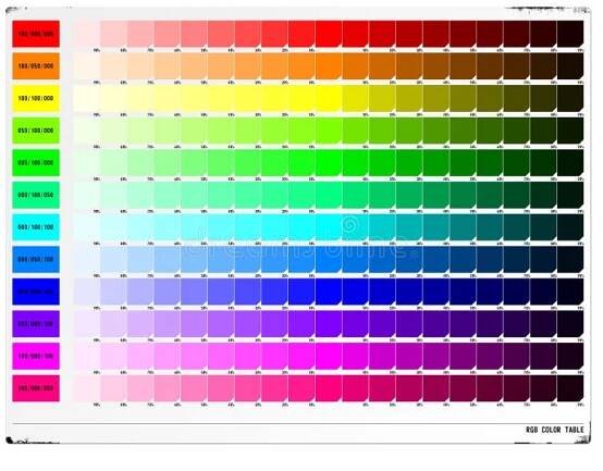 RGB Color Table stock illustration. Illustration of saturation - 410908