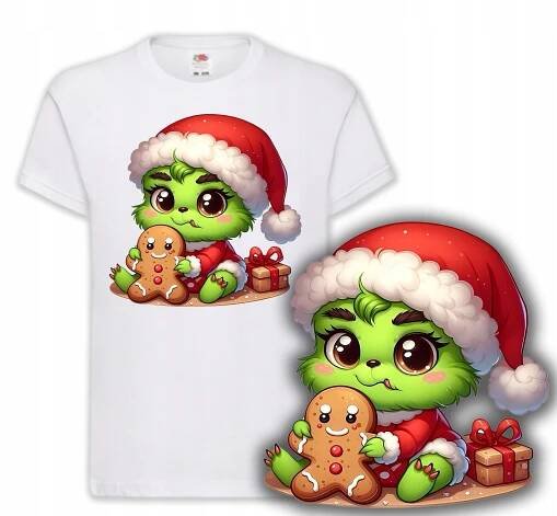 DĚTSKÉ TRIČKO BÍLÉ - GRINCH K VÁNOCŮM dárek L 152cm