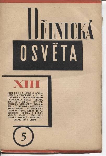 Dělnická osvěta, ročník XIII, číslo 5/1927 (časopis, levicová literatura, 1. republika) - Antikvariát Valentinská