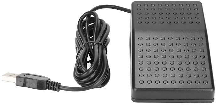 USB nožní spínač - individuálně programovatelný pro klávesnici, myš a herní akce, jeden pedál s připojením USB-A