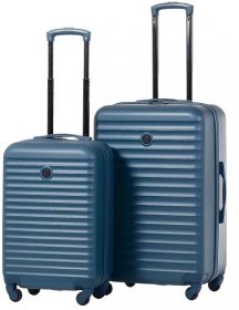 Protege 2 piece Hardside Luggage Set, 20" Carry-on and 25" Checked Upright Spinner Suitcase, Blue - Walmart.com
