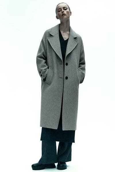 Zara + Wool Blend Oversized Coat