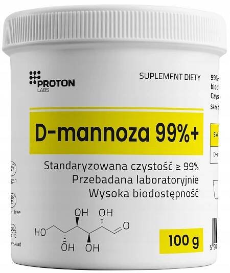 Proton Labs D-MANNOZA 99% Pure 100 g prášek MOČOVÝ SYSTÉM PUCHÝŘ d-mannose