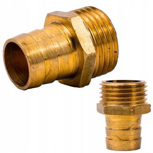 Přípojka pro zahradní hadici 3/4'' palce Mosazná spojka 25 mm VNĚJŠÍ ZÁVIT Vsuvka Koncovka