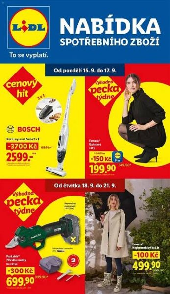 Lidl leták - Nabídka spotřebního zboží od 15. 9. | Kupi.cz