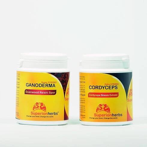 Superionherbs Cordyceps + Ganoderma Reishi, Spor 2*90 kapslí