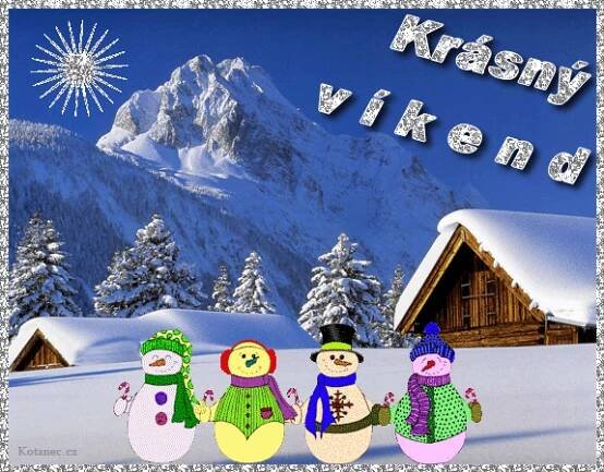 003 přáníčka zimní krásný víkend animace