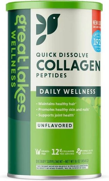 Great Lakes Collagen Hydrolysate, Hydrolyzovaný kolagen bez příchuti, 454 g