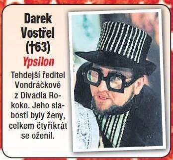 Před 25 lety zemřel Darek Vostřel (†63): Utajená busta!